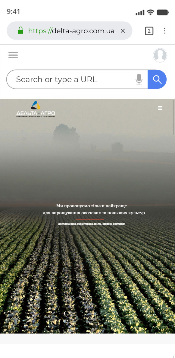 Разработка сайт на WordPress для аграрной компании Delta Agro
